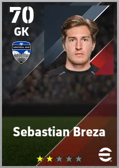Sebastian Breza eFootball 2026 player card — 70 OVR GK