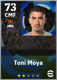 Toni Moya eFootball 2026 player card — 73 OVR CMF