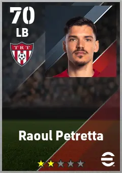 Raoul Petretta eFootball 2026 player card — 70 OVR LB