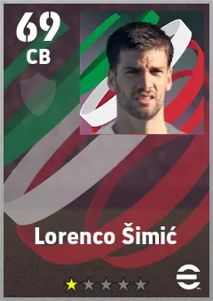 Lorenco Simic eFootball 2026 player card — 69 OVR CB