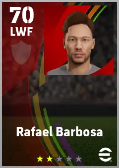 Rafael Barbosa eFootball 2026 player card — 70 OVR LWF