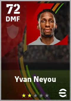 Yvan Neyou eFootball 2026 player card — 72 OVR DMF
