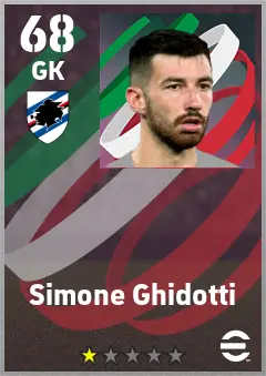 Simone Ghidotti eFootball 2026 player card — 68 OVR GK