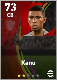Kanu eFootball 2026 player card — 73 OVR CB