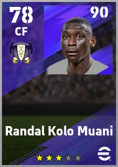 Randal Kolo Muani eFootball 2026 player card — 78 OVR CF