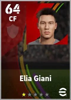 Elia Giani eFootball 2026 player card — 64 OVR CF