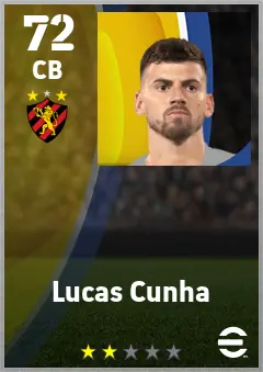 Lucas Cunha eFootball 2026 player card — 72 OVR CB