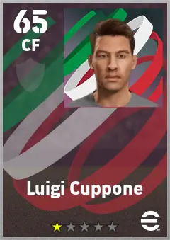 Luigi Cuppone eFootball 2026 player card — 65 OVR CF