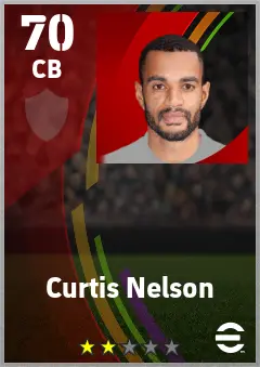 Curtis Nelson eFootball 2026 player card — 70 OVR CB