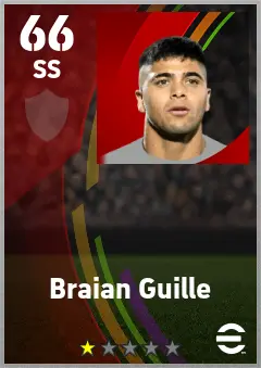 Braian Guille eFootball 2026 player card — 66 OVR SS