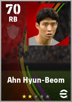 Ahn Hyun-Beom eFootball 2026 player card — 70 OVR RB