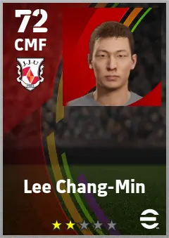 Lee Chang-Min eFootball 2026 player card — 72 OVR CMF