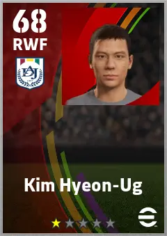 Kim Hyeon-Ug eFootball 2026 player card — 68 OVR RWF