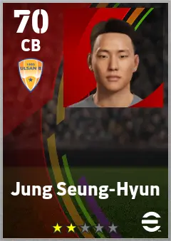 Jung Seung-Hyun eFootball 2026 player card — 70 OVR CB