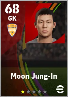 Moon Jung-In eFootball 2026 player card — 68 OVR GK