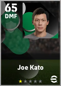 Joe Kato eFootball 2026 player card — 65 OVR DMF