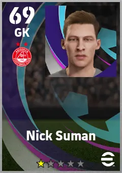 Nick Suman eFootball 2026 player card — 69 OVR GK