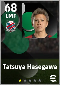 Tatsuya Hasegawa eFootball 2026 player card — 68 OVR LMF