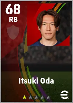 Itsuki Oda eFootball 2026 player card — 68 OVR RB