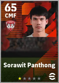 Sorawit Panthong eFootball 2026 player card — 65 OVR CMF