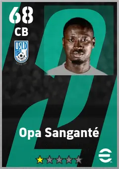 Opa Sangante eFootball 2026 player card — 68 OVR CB