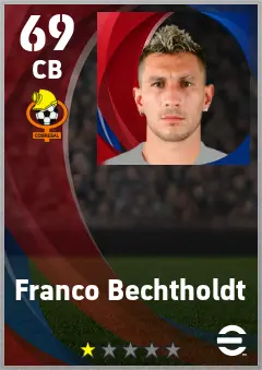 Franco Bechtholdt eFootball 2026 player card — 69 OVR CB