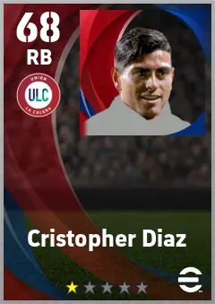 Cristopher Diaz eFootball 2026 player card — 68 OVR RB