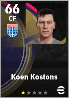Koen Kostons eFootball 2026 player card — 66 OVR CF