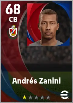 Andres Zanini eFootball 2026 player card — 68 OVR CB