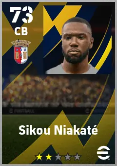 Sikou Niakate eFootball 2026 player card — 73 OVR CB