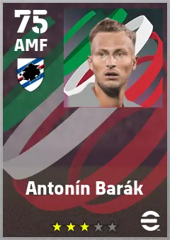 Antonin Barak eFootball 2026 player card — 75 OVR AMF
