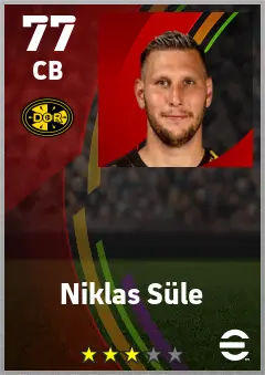 Niklas Sule eFootball 2026 player card — 77 OVR CB