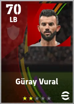 Guray Vural eFootball 2026 player card — 70 OVR LB