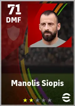 Manolis Siopis eFootball 2026 player card — 71 OVR DMF