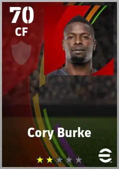 Cory Burke eFootball 2026 player card — 70 OVR CF