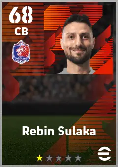 Rebin Sulaka eFootball 2026 player card — 68 OVR CB