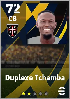 Duplexe Tchamba eFootball 2026 player card — 72 OVR CB