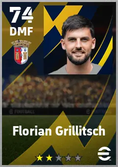 Florian Grillitsch eFootball 2026 player card — 74 OVR DMF