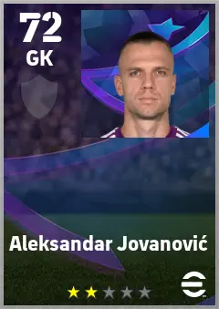 Aleksandar Jovanovic eFootball 2026 player card — 72 OVR GK