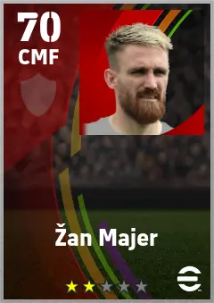 Zan Majer eFootball 2026 player card — 70 OVR CMF