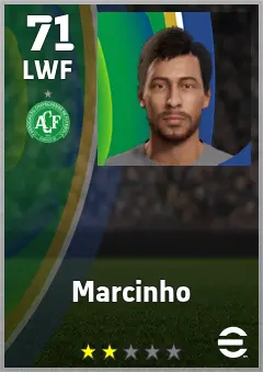 Marcinho eFootball 2026 player card — 71 OVR LWF