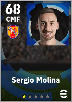 Sergio Molina eFootball 2026 player card — 68 OVR CMF