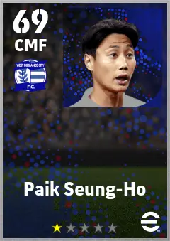 Paik Seung-Ho eFootball 2026 player card — 69 OVR CMF