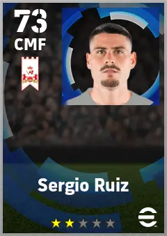 Sergio Ruiz eFootball 2026 player card — 73 OVR CMF