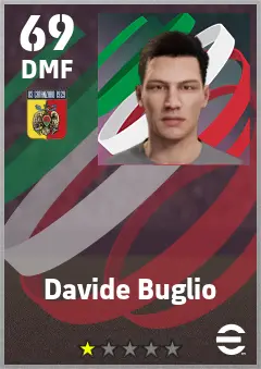 Davide Buglio eFootball 2026 player card — 69 OVR DMF