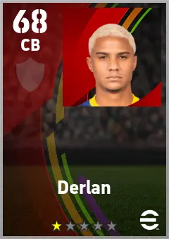Derlan eFootball 2026 player card — 68 OVR CB