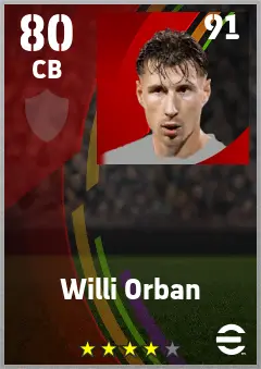 Willi Orban eFootball 2026 player card — 80 OVR CB