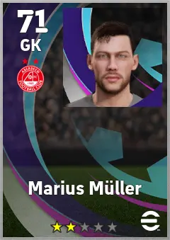 Marius Muller eFootball 2026 player card, 71 OVR GK