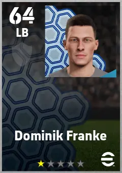 Dominik Franke eFootball 2026 player card — 64 OVR LB