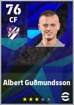 Albert Gudhmundsson eFootball 2026 player card — 76 OVR CF